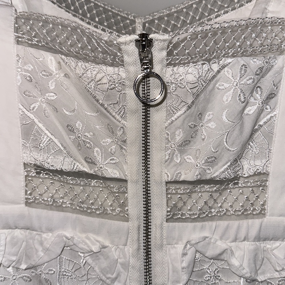 For Love & Lemons Gabrielle Midi Dress lace white Ivory medium - Picture 12 of 13